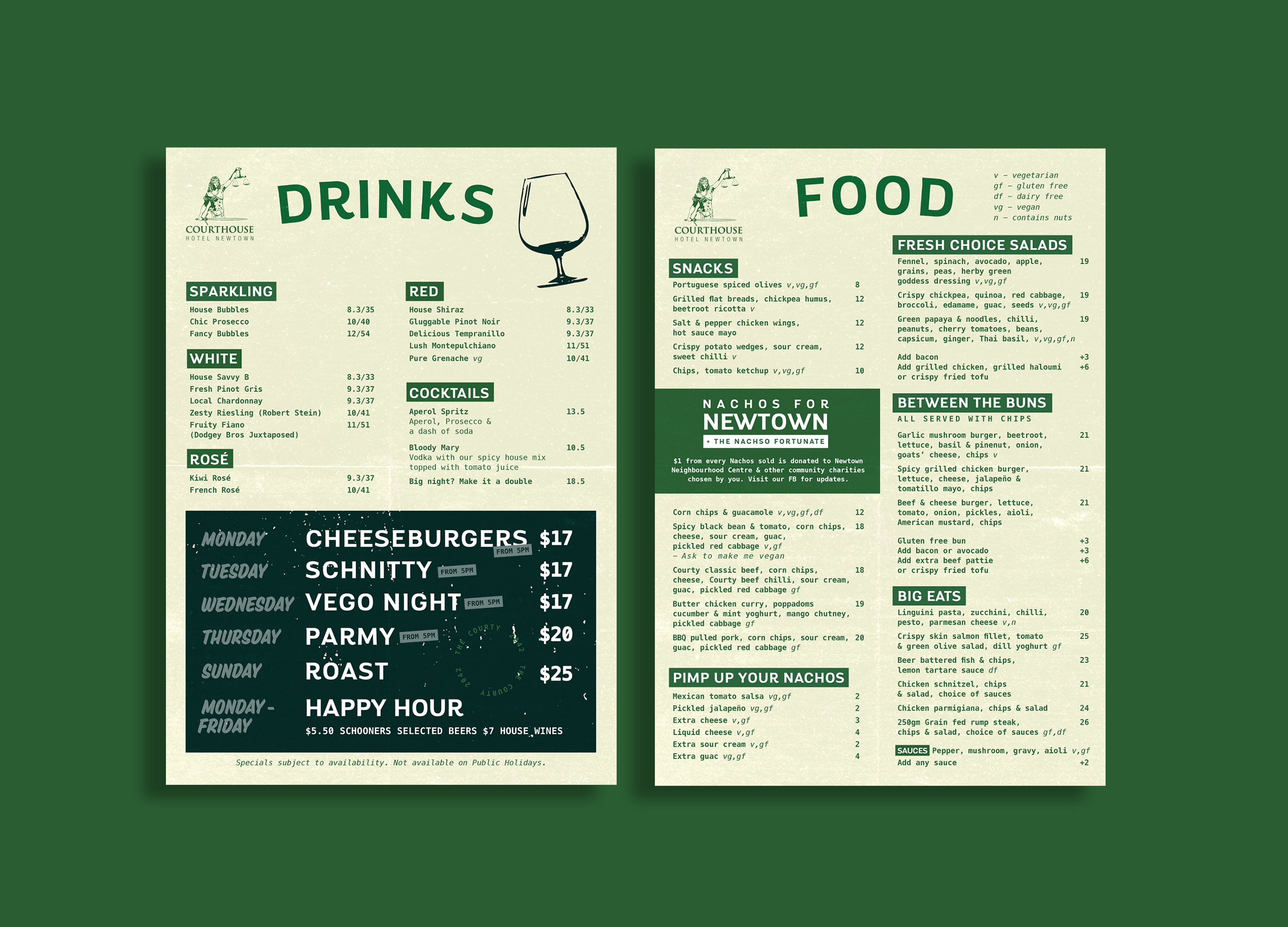A menu design with a good layout that is easy to read